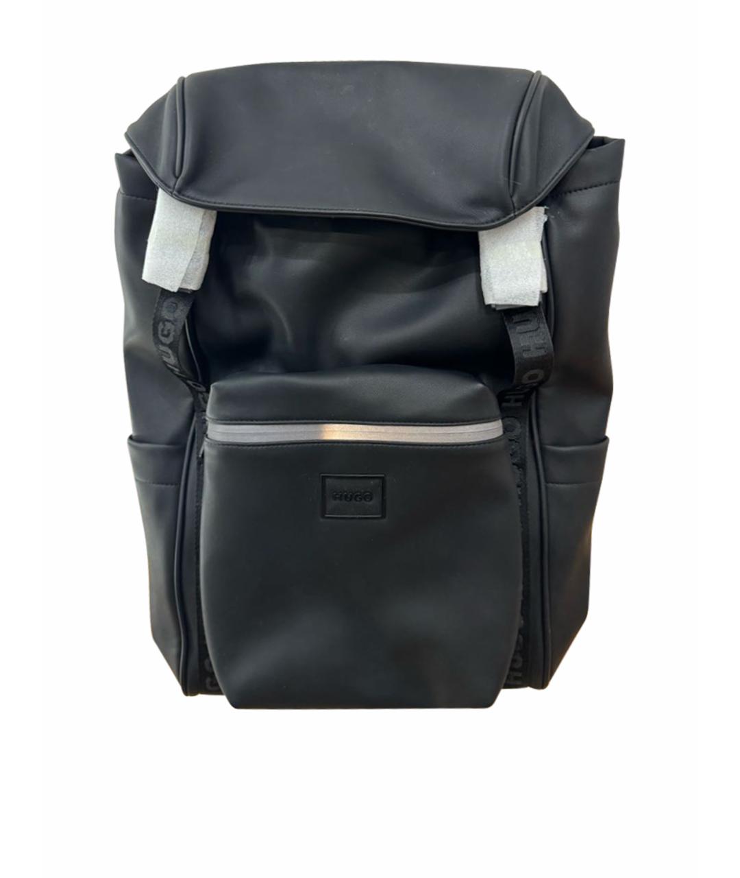 HUGO BOSS Черный кожаный рюкзак, фото 1