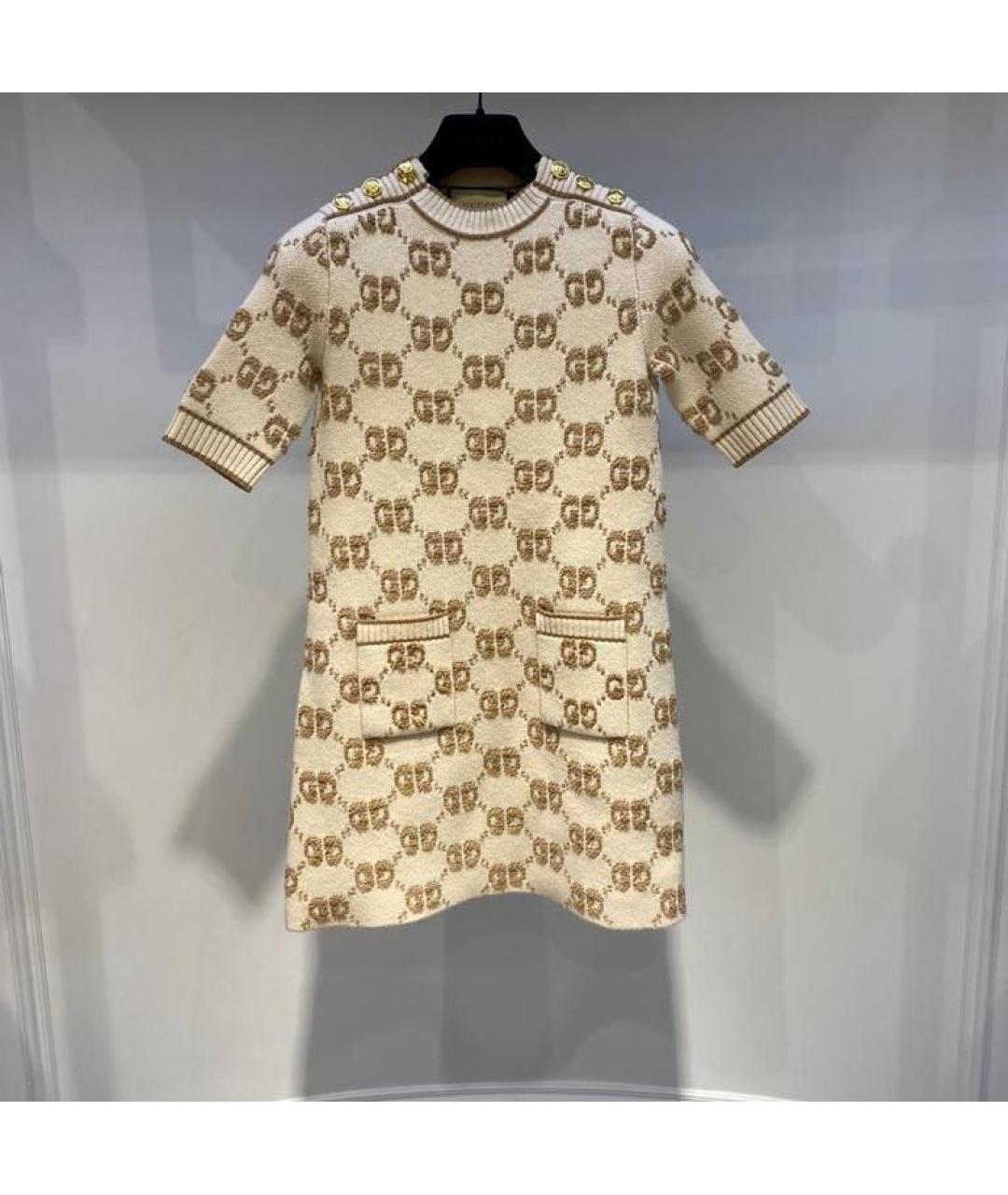 GUCCI Бежевое коктейльное платье, фото 3