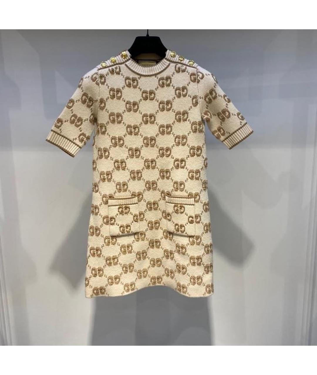 GUCCI Бежевое коктейльное платье, фото 2