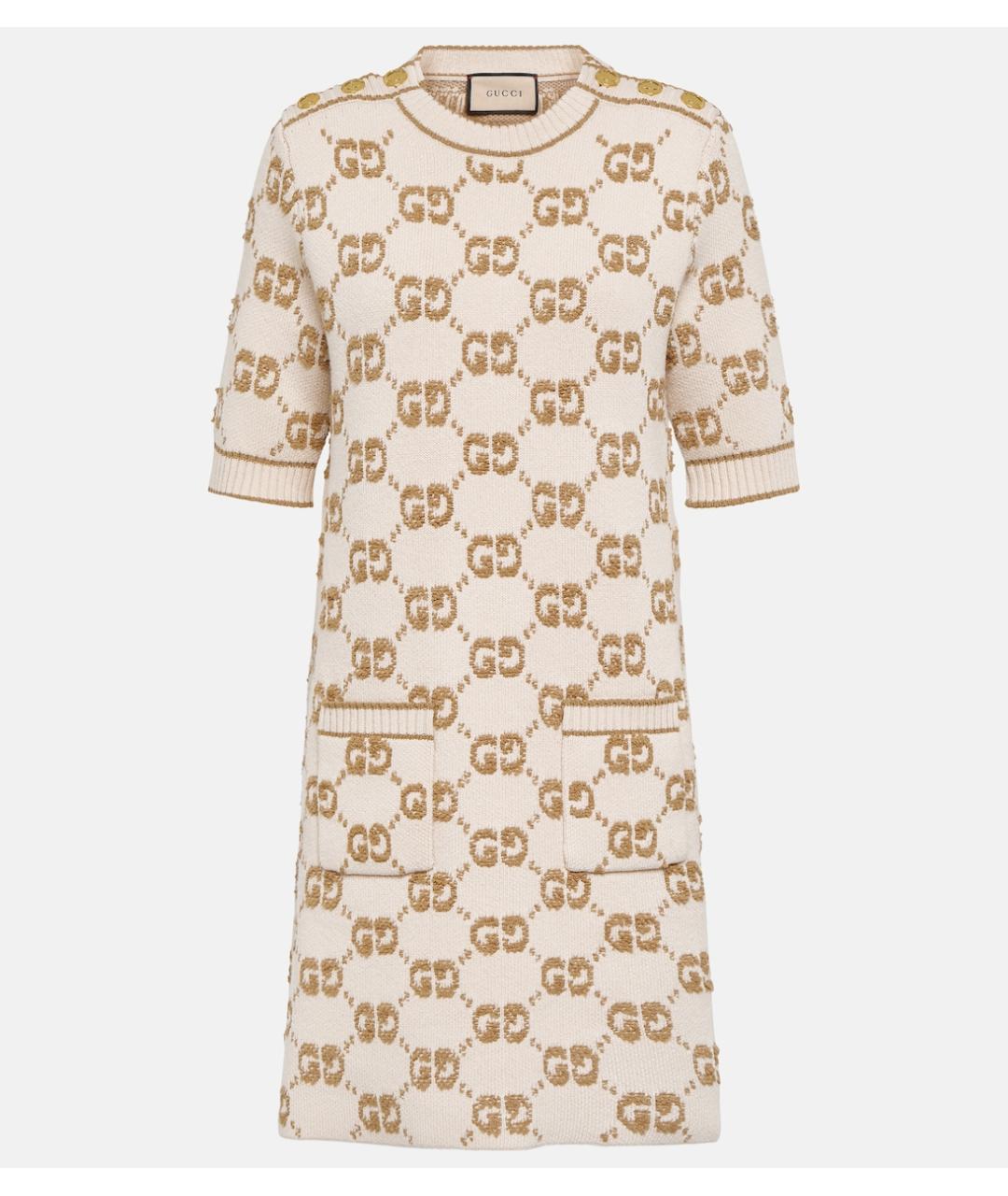 GUCCI Бежевое коктейльное платье, фото 4