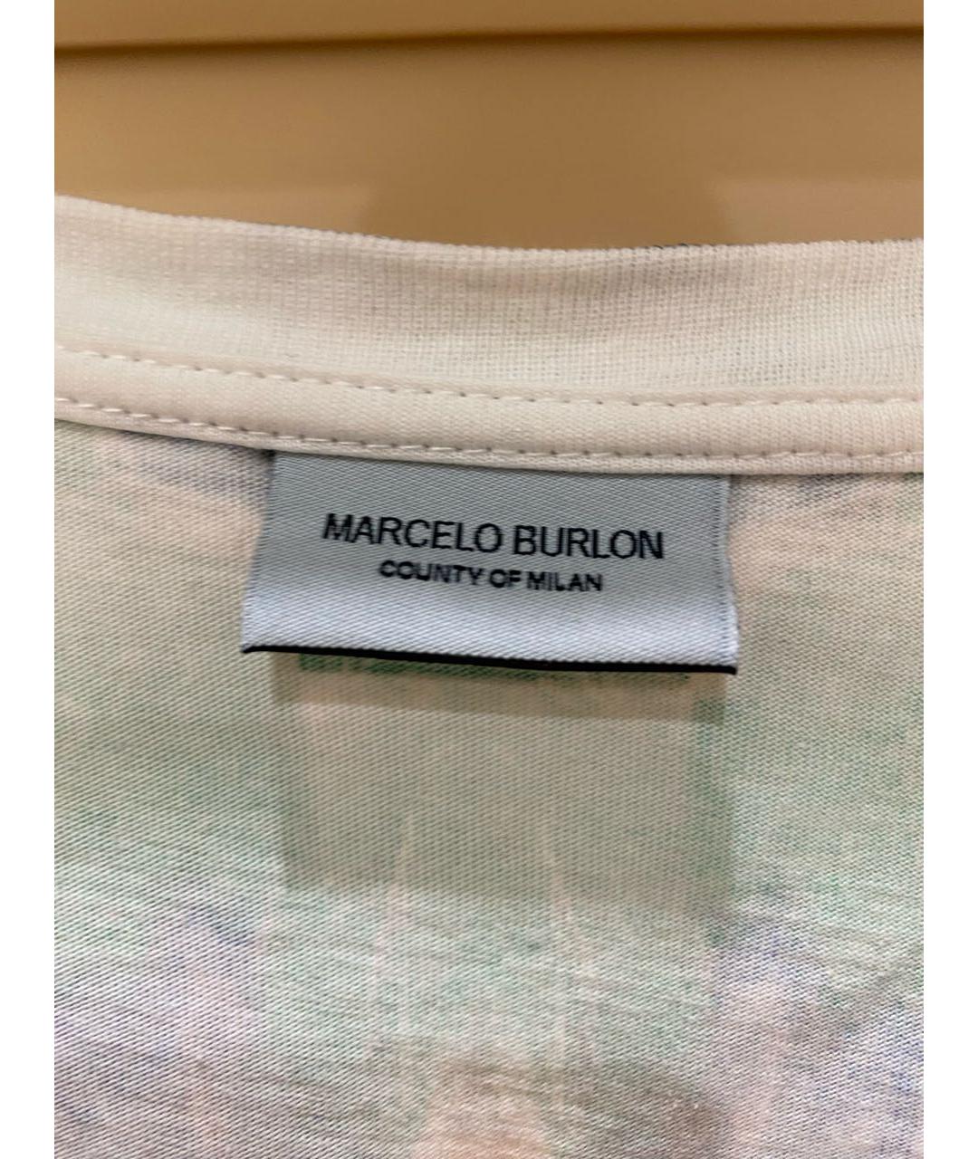 MARCELO BURLON COUNTY OF MILAN Белая хлопковая футболка, фото 4