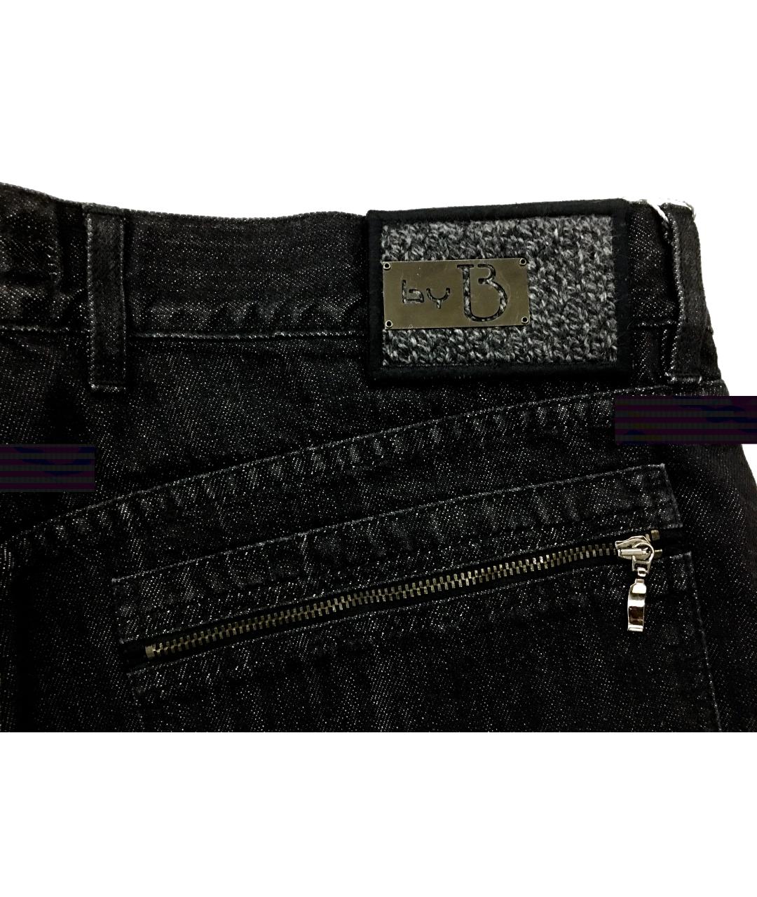 BILANCIONI Черные хлопковые прямые джинсы, фото 8