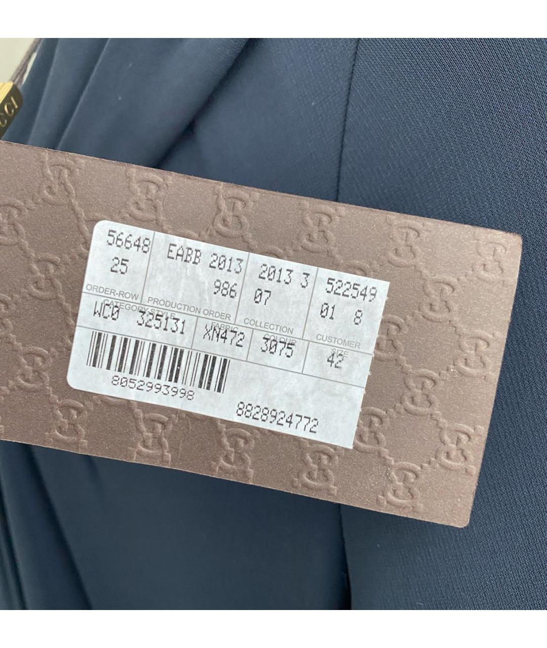 GUCCI Темно-синее вискозное вечернее платье, фото 6