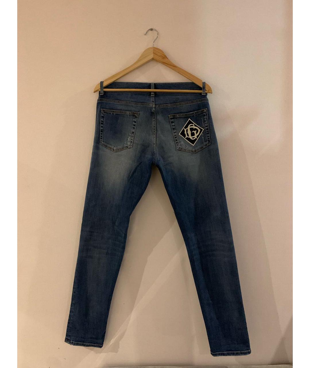 DOLCE&GABBANA Синие хлопко-эластановые джинсы скинни, фото 2