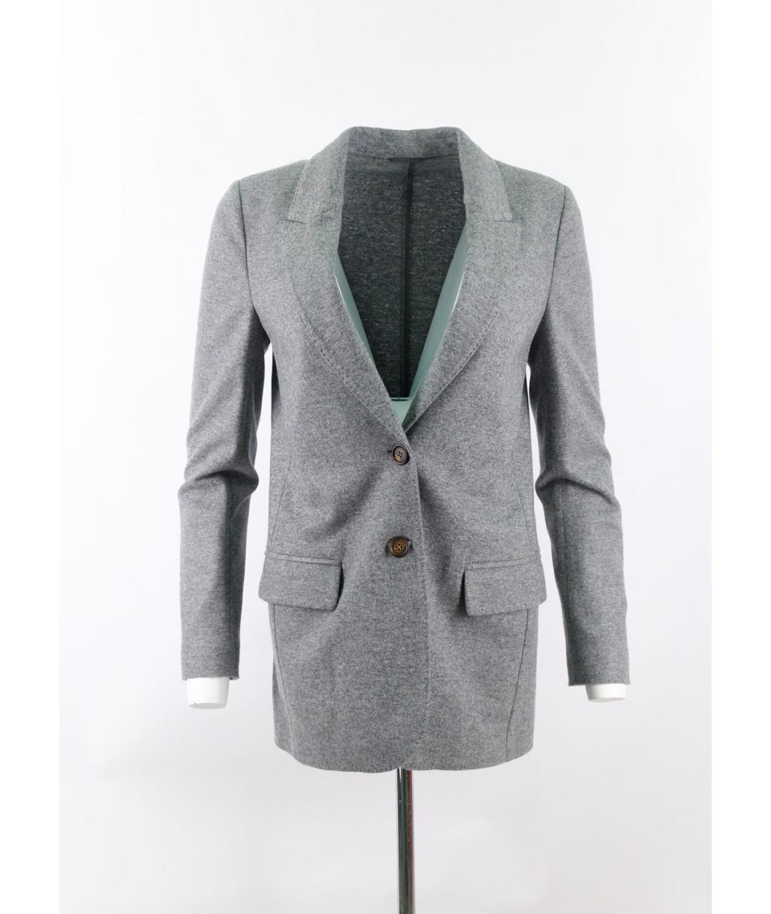 BRUNELLO CUCINELLI Серый кашемировый костюм с брюками, фото 2