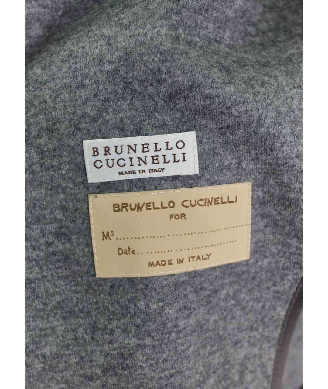 BRUNELLO CUCINELLI Серый кашемировый костюм с брюками, фото 5