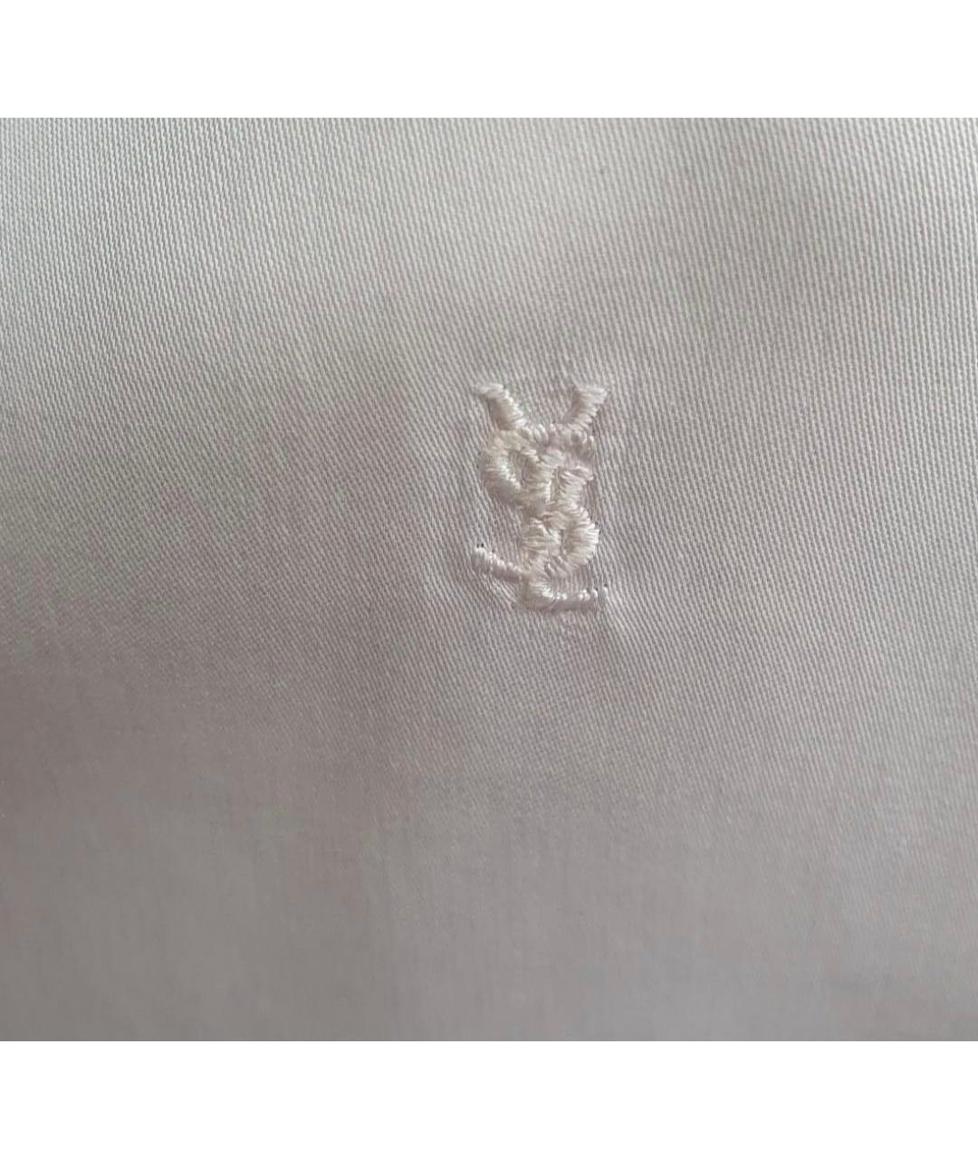 SAINT LAURENT Белая хлопко-шерстяная классическая рубашка, фото 6