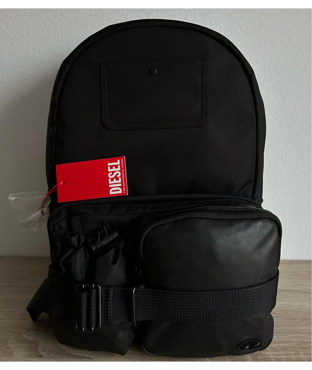 DIESEL Черный синтетический рюкзак, фото 5