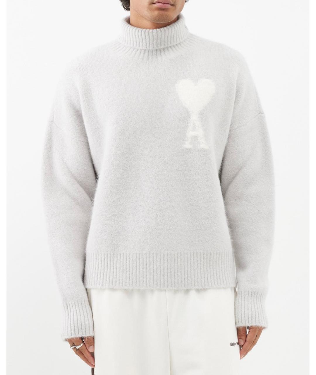 AMI Серый шерстяной джемпер / свитер, фото 6