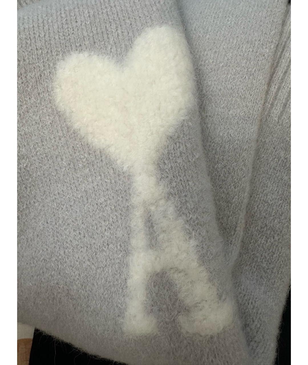 AMI Серый шерстяной джемпер / свитер, фото 5