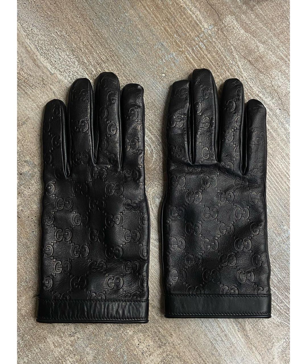 GUCCI Черные кожаные перчатки, фото 7