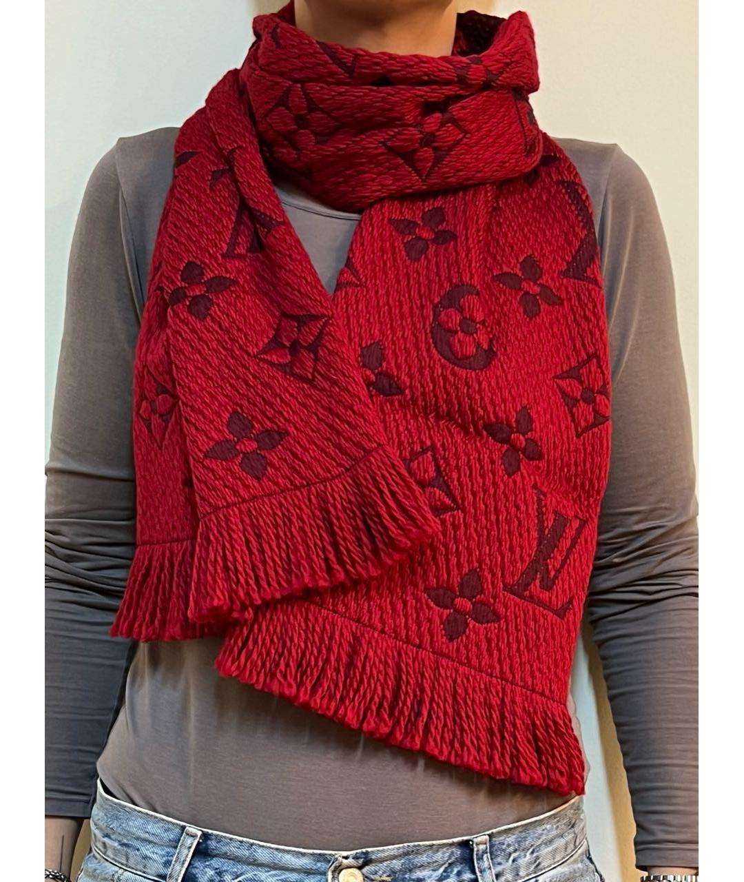 LOUIS VUITTON PRE-OWNED Красный шерстяной шарф, фото 7