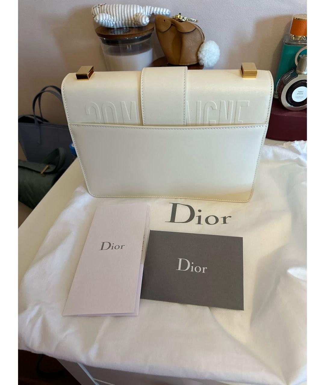 CHRISTIAN DIOR Белая кожаная сумка через плечо, фото 6
