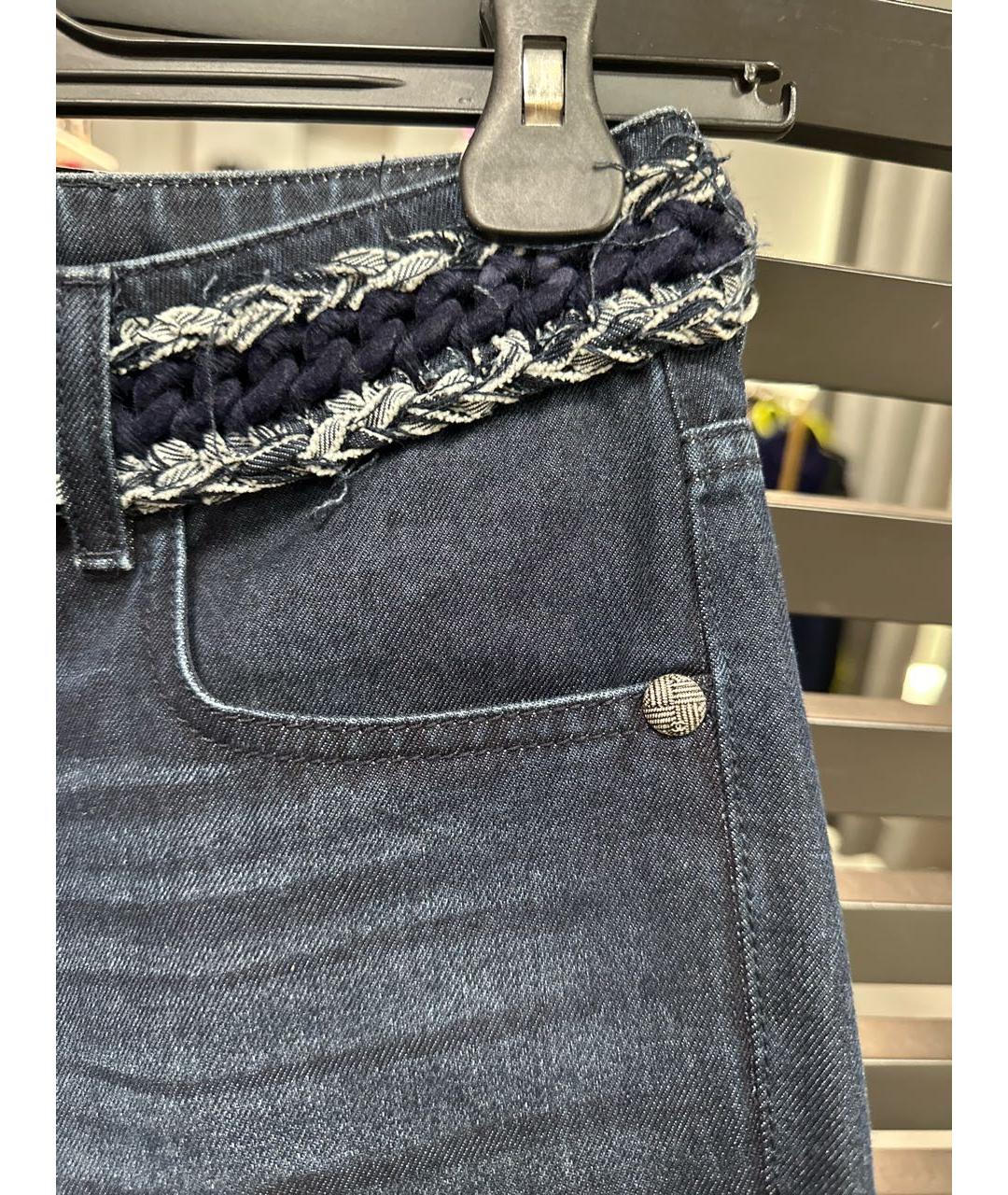 CHANEL PRE-OWNED Темно-синие джинсы слим, фото 4