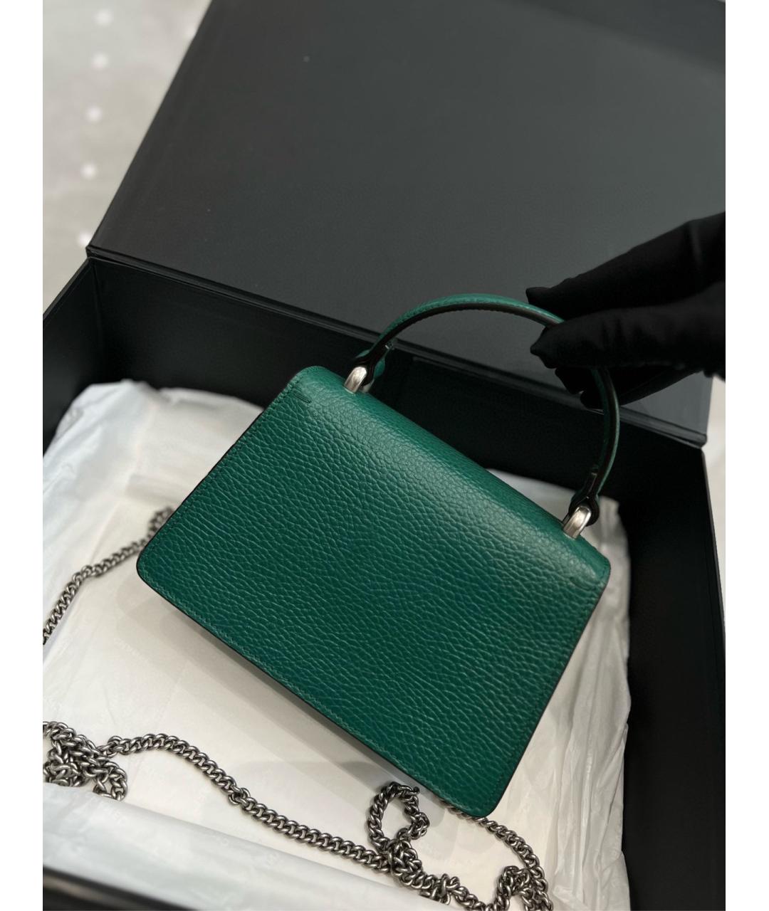 GUCCI Зеленая кожаная сумка через плечо, фото 2