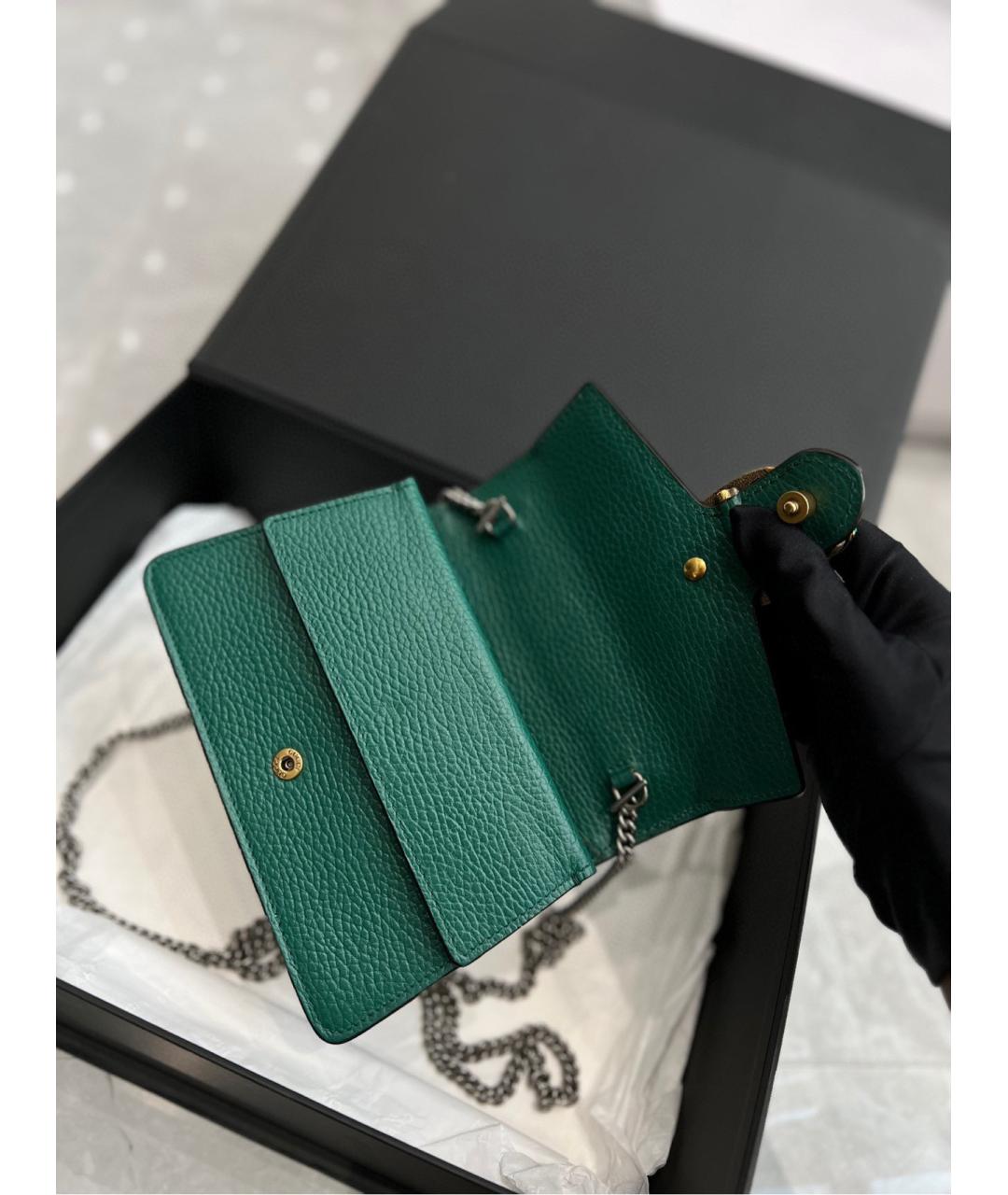GUCCI Зеленая кожаная сумка через плечо, фото 5