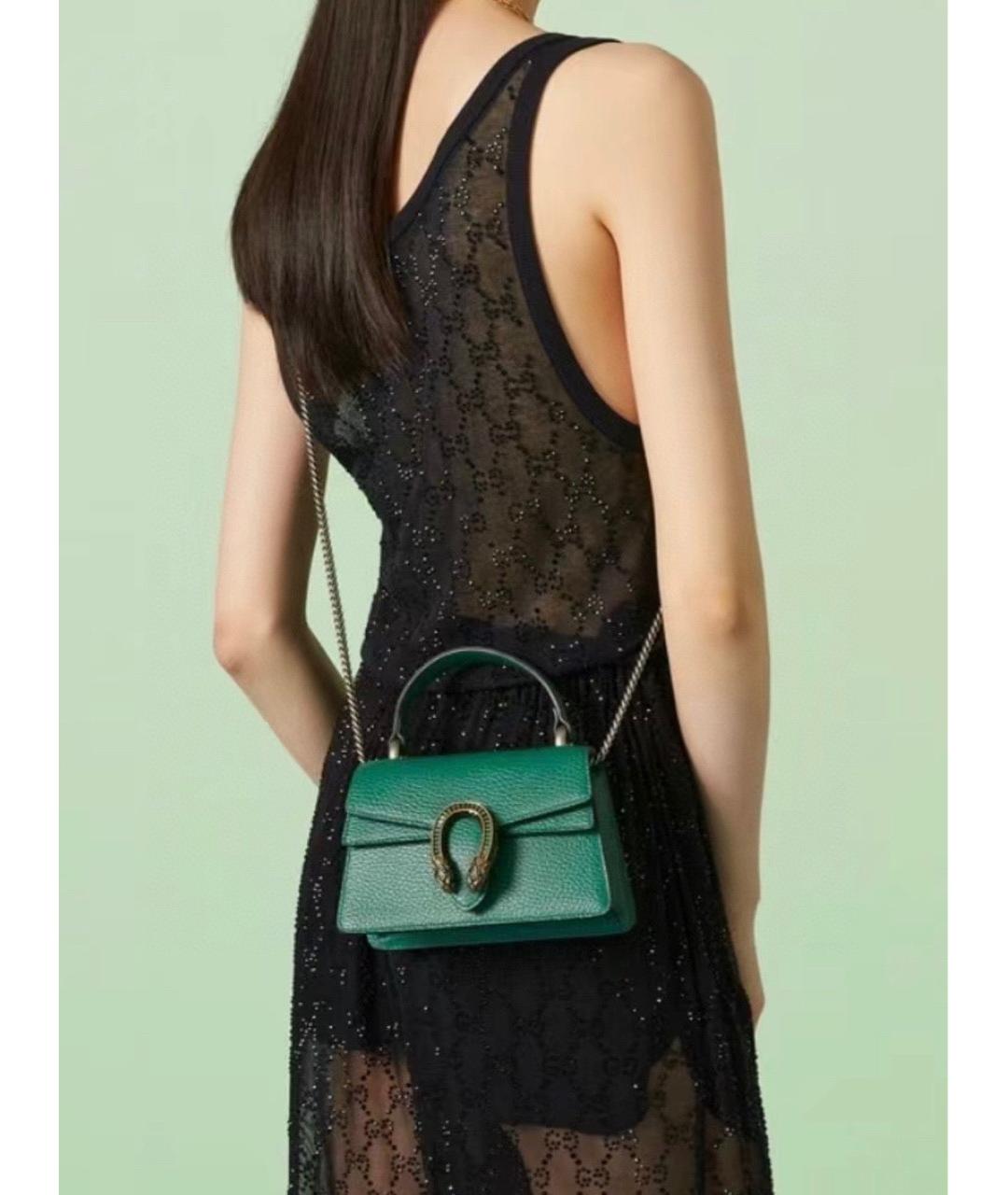 GUCCI Зеленая кожаная сумка через плечо, фото 8
