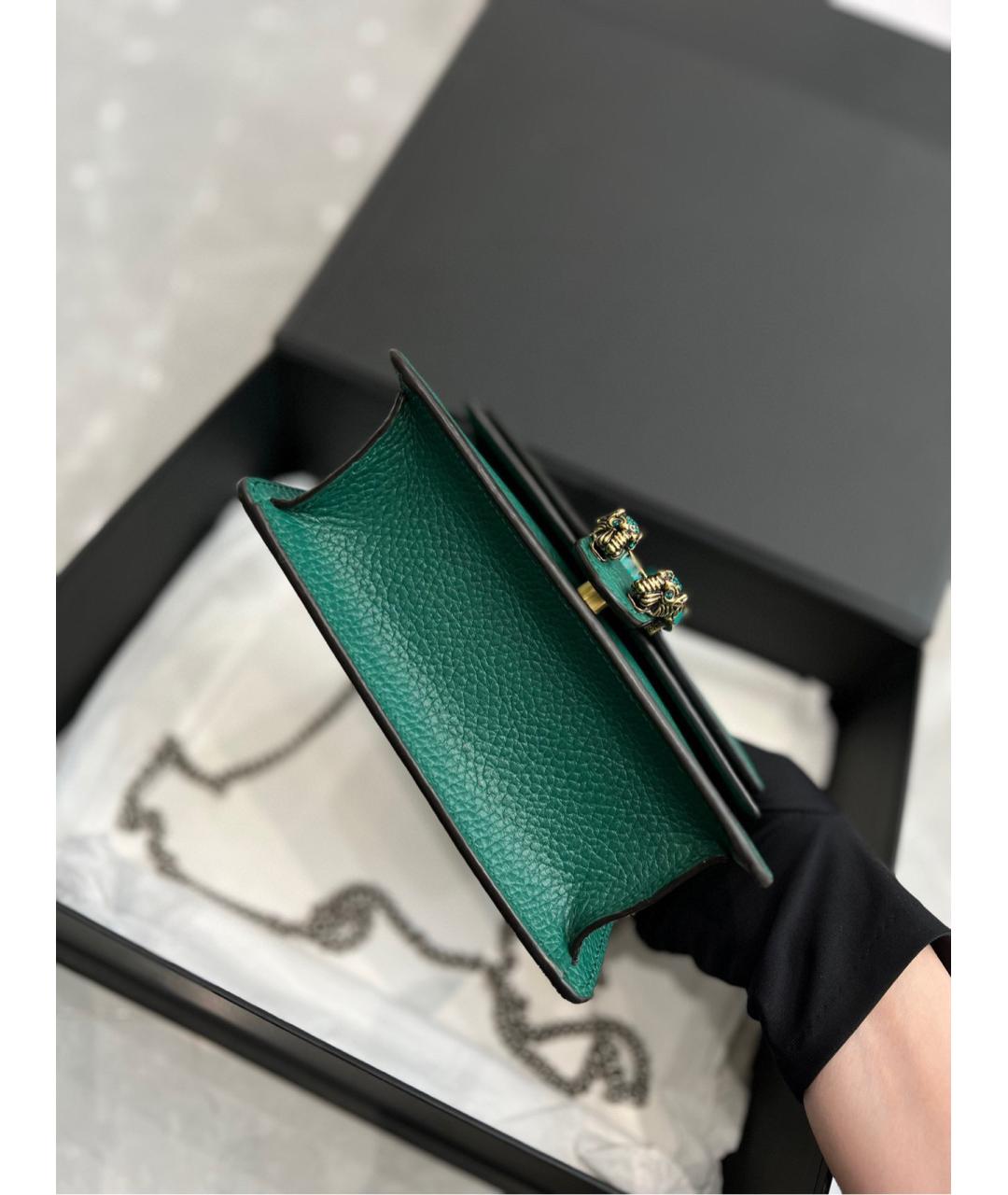 GUCCI Зеленая кожаная сумка через плечо, фото 6