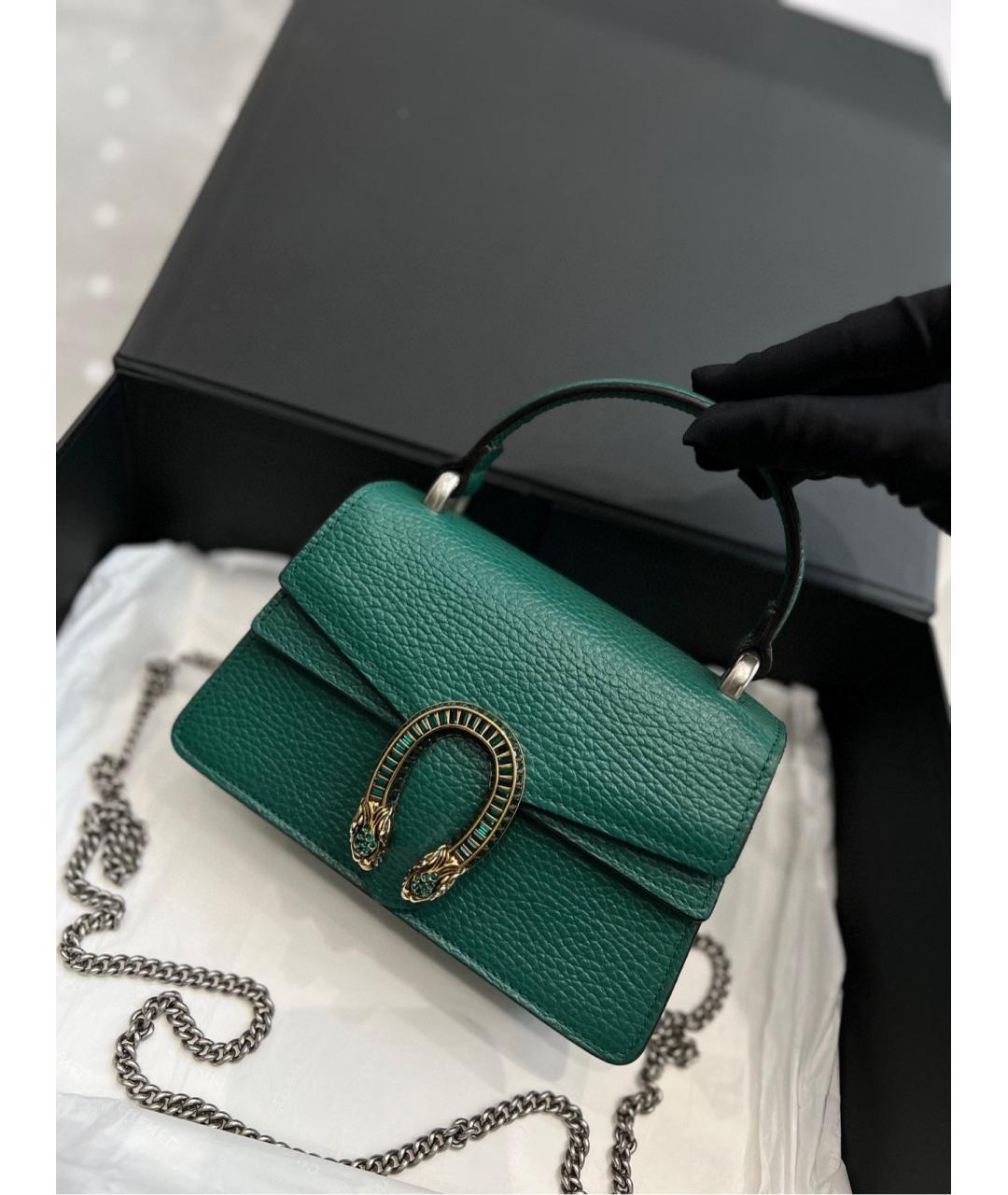 GUCCI Зеленая кожаная сумка через плечо, фото 9