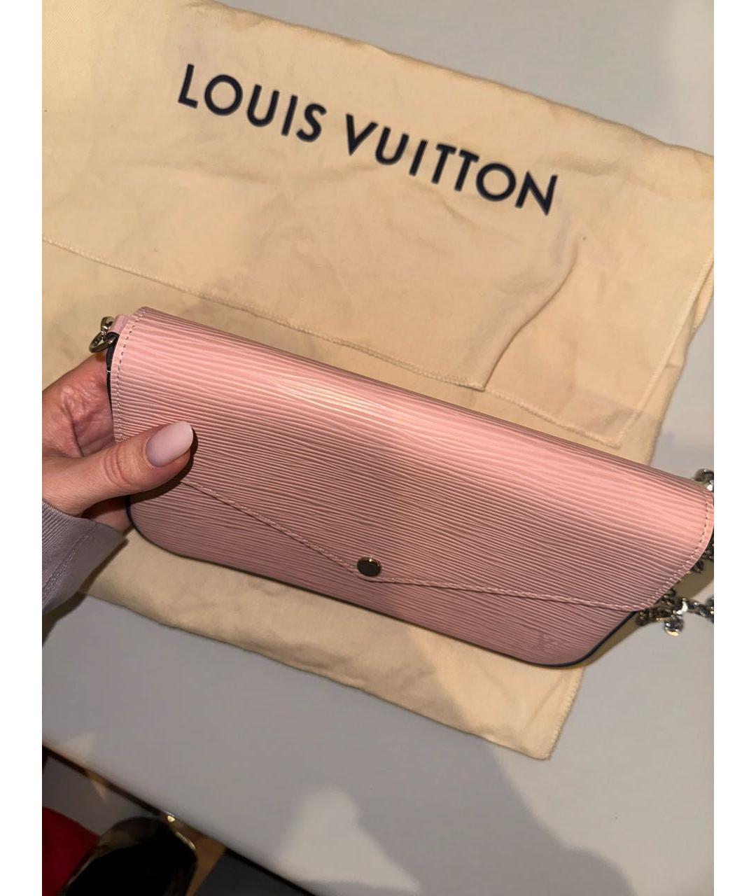 LOUIS VUITTON Розовая кожаная сумка через плечо, фото 4