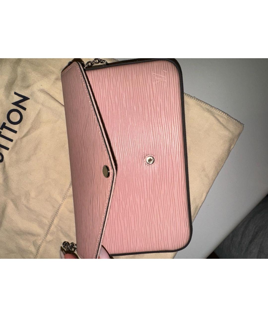 LOUIS VUITTON Розовая кожаная сумка через плечо, фото 7