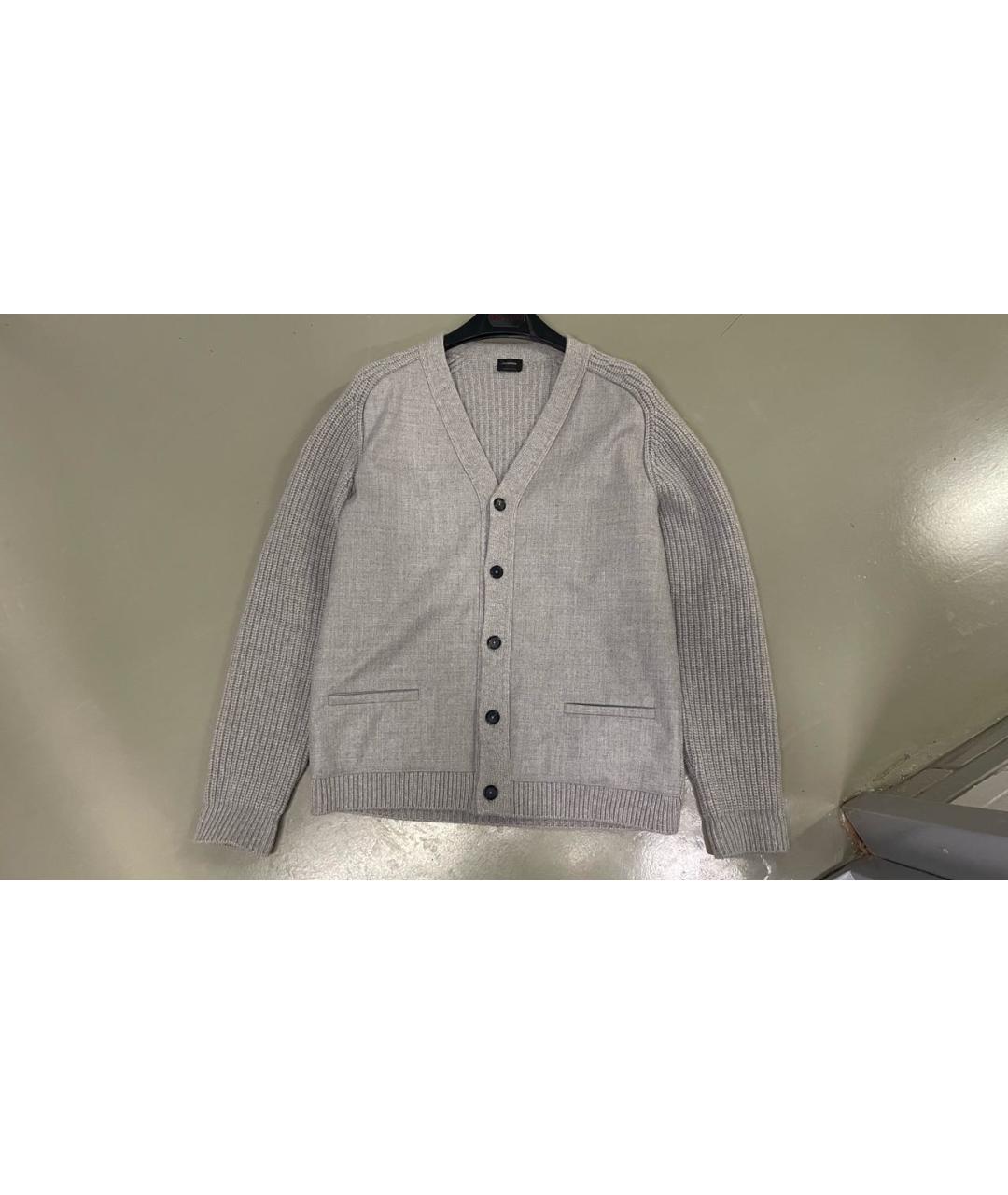 JIL SANDER Серый шерстяной кардиган, фото 9