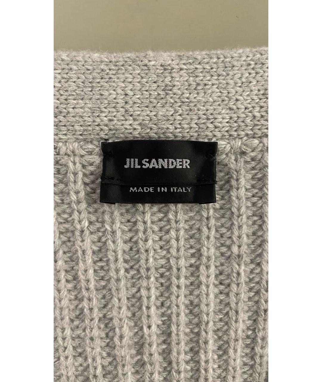 JIL SANDER Серый шерстяной кардиган, фото 5