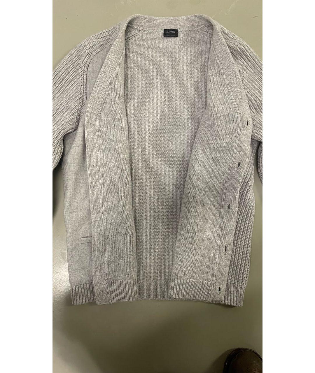 JIL SANDER Серый шерстяной кардиган, фото 4
