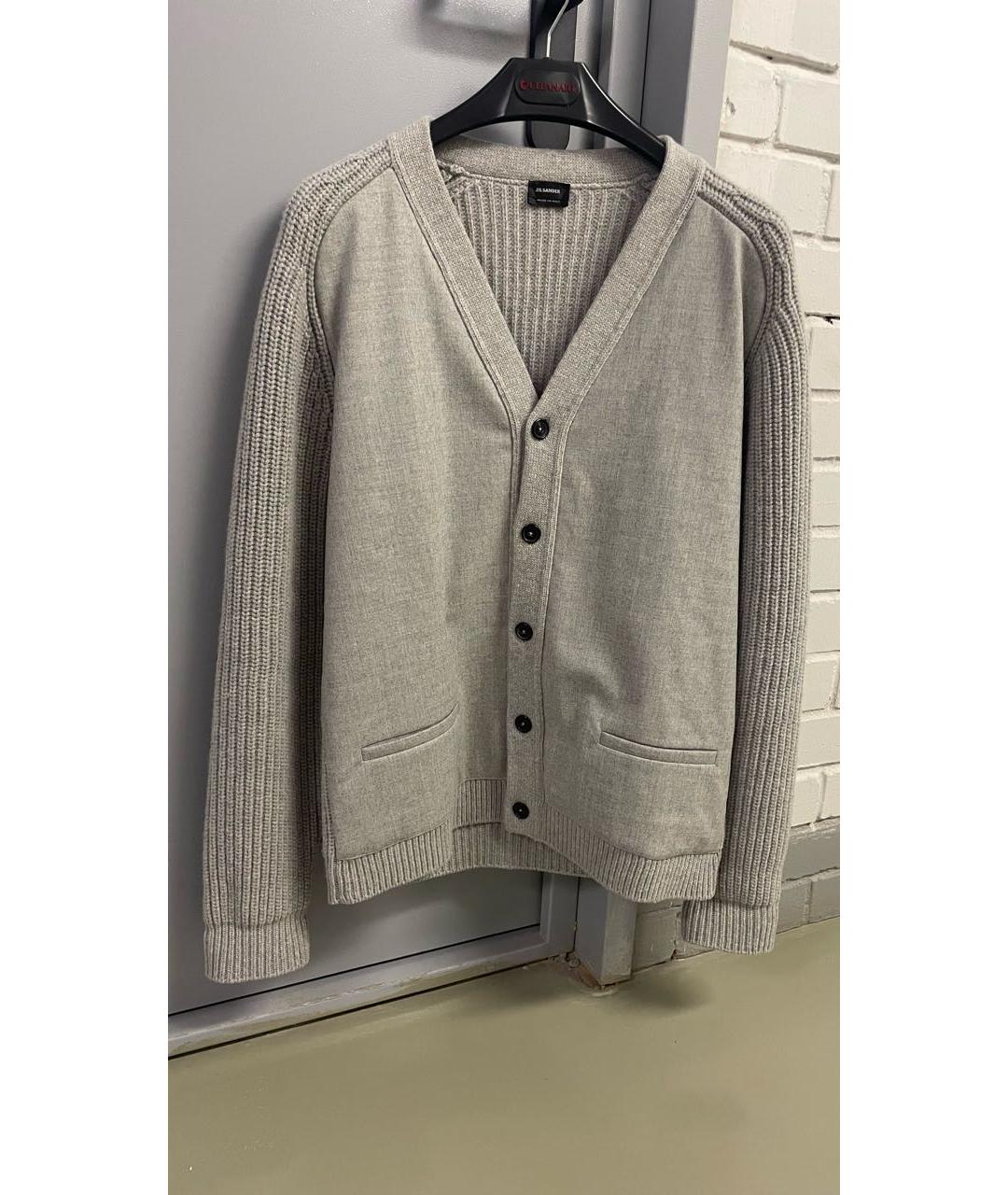 JIL SANDER Серый шерстяной кардиган, фото 6