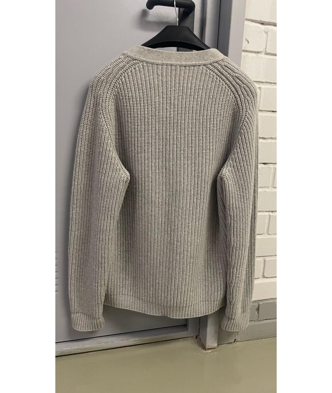 JIL SANDER Серый шерстяной кардиган, фото 2