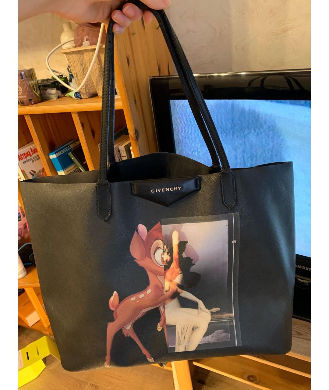 GIVENCHY Черная сумка тоут из искусственной кожи, фото 3