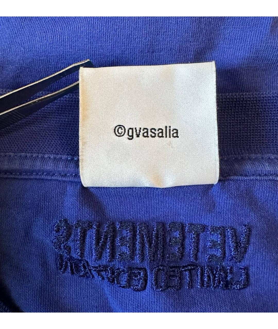 VETEMENTS Синяя хлопковая футболка, фото 6