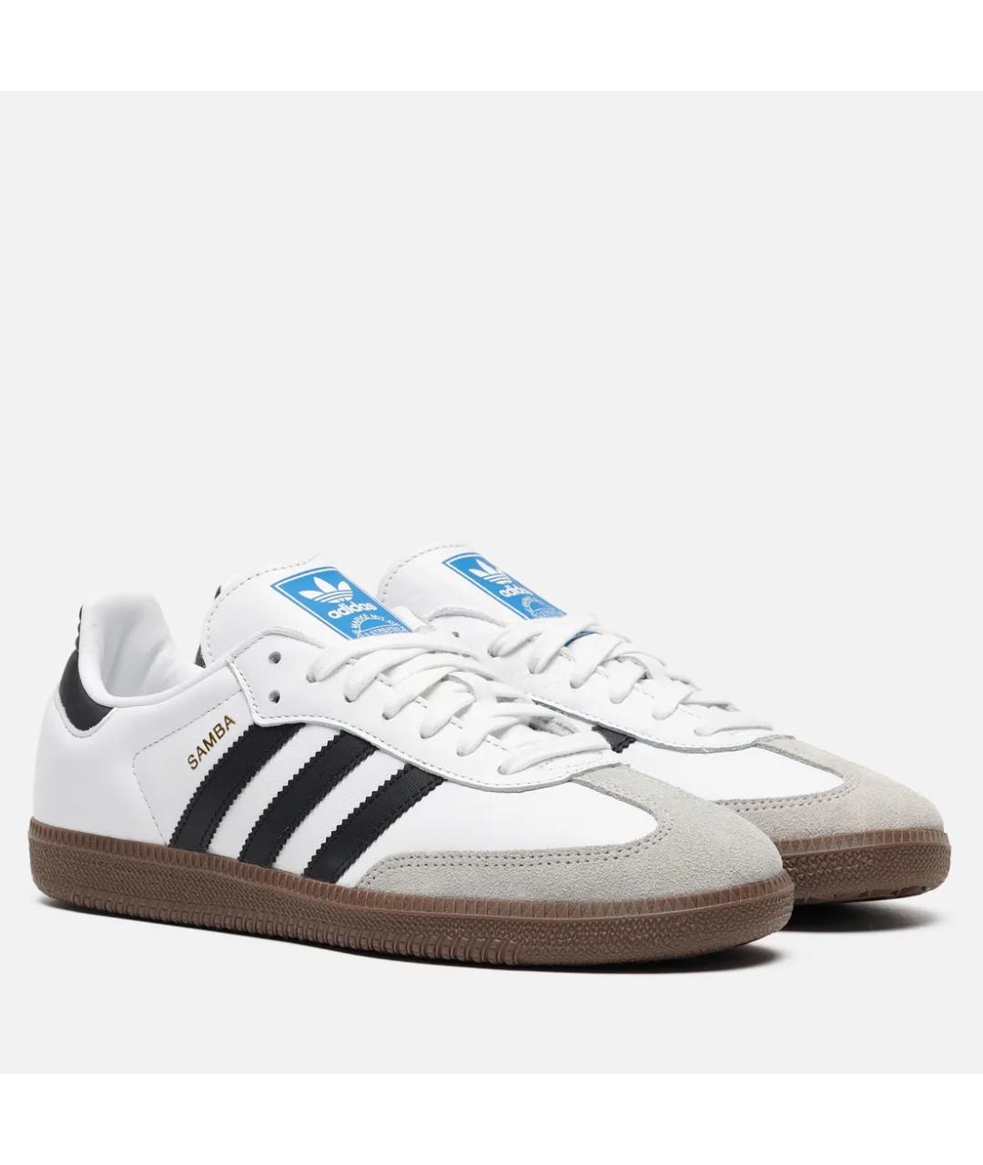 ADIDAS Белые кожаные низкие кроссовки / кеды, фото 2