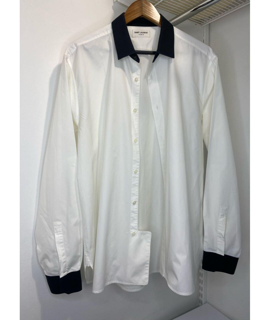 SAINT LAURENT Белая хлопковая классическая рубашка, фото 8