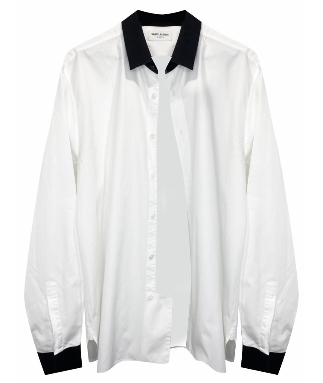 SAINT LAURENT Белая хлопковая классическая рубашка, фото 1