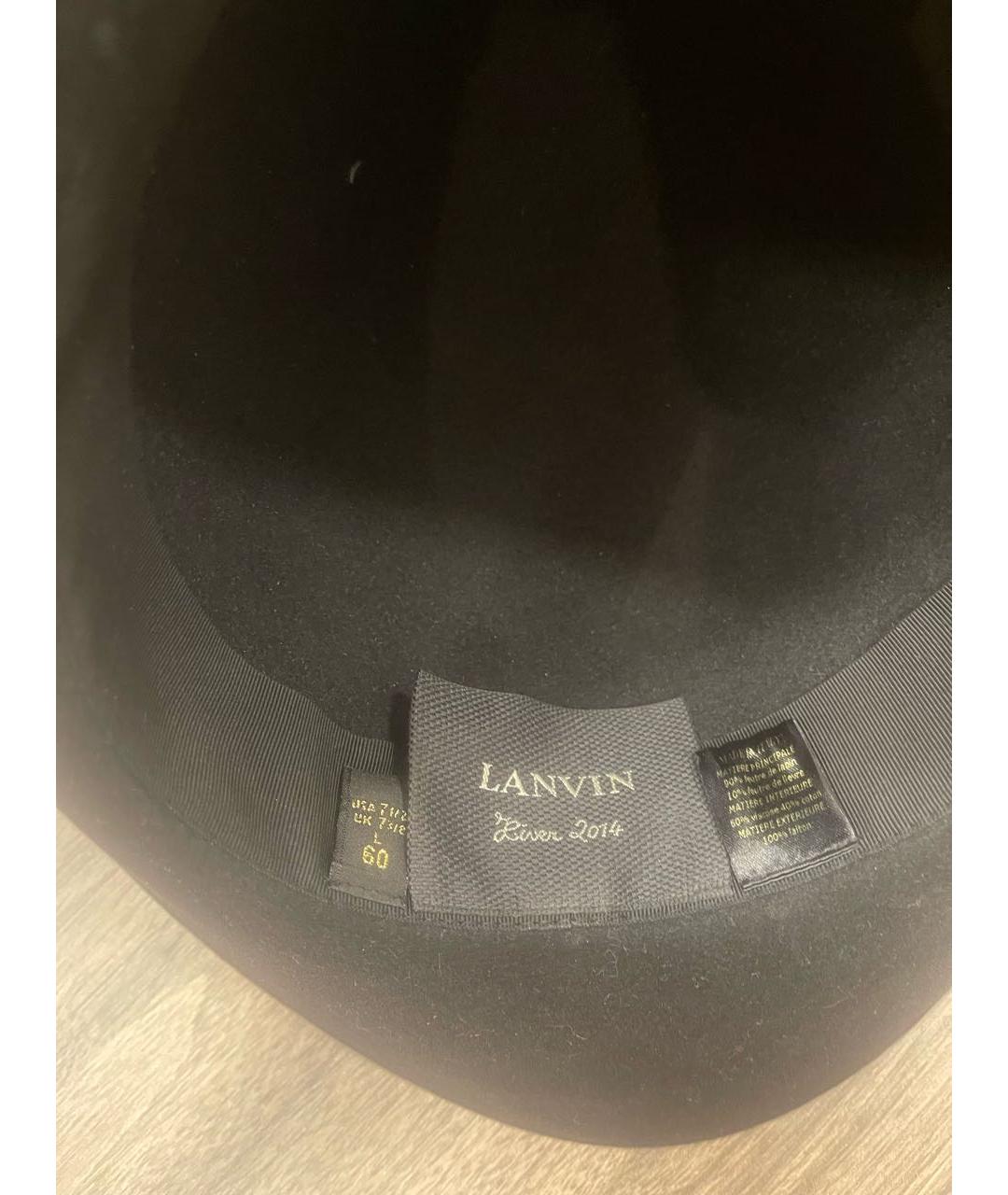 LANVIN Черная шерстяная шляпа, фото 8