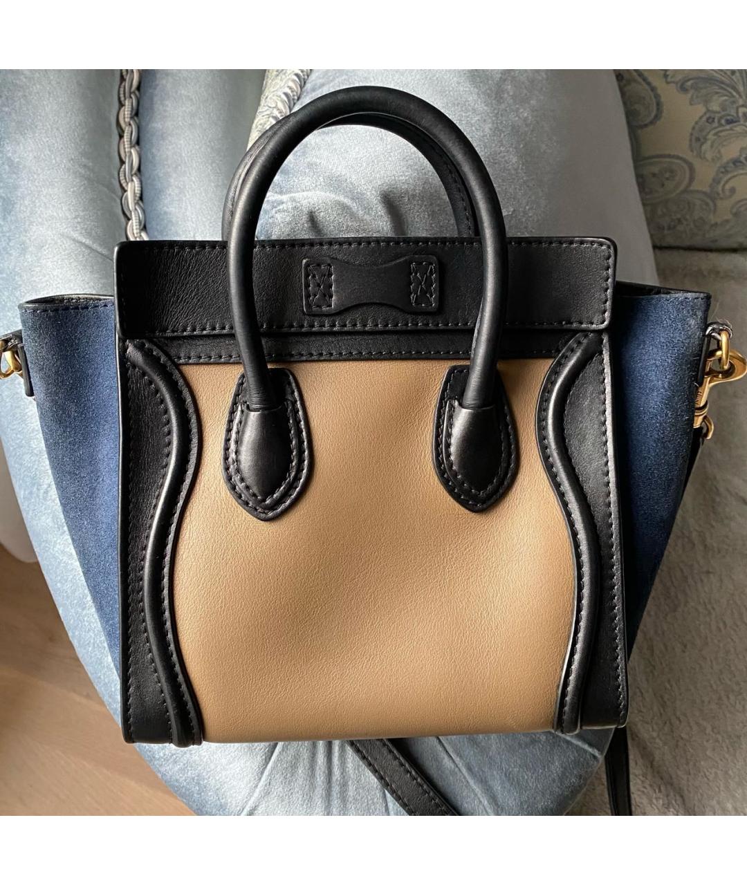 CELINE Мульти кожаная сумка с короткими ручками, фото 2