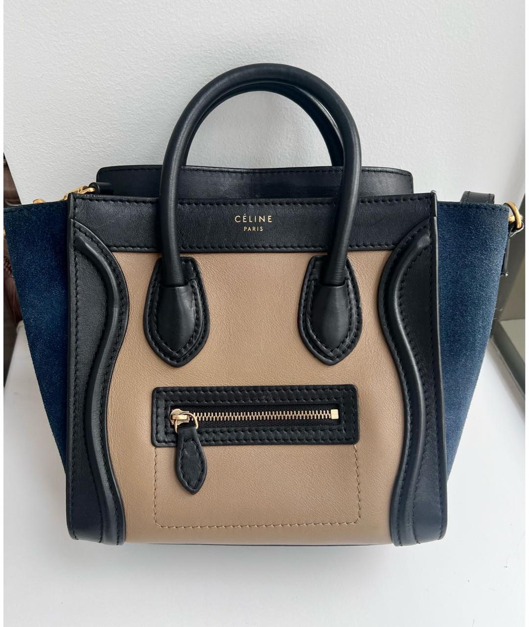 CELINE Мульти кожаная сумка с короткими ручками, фото 8