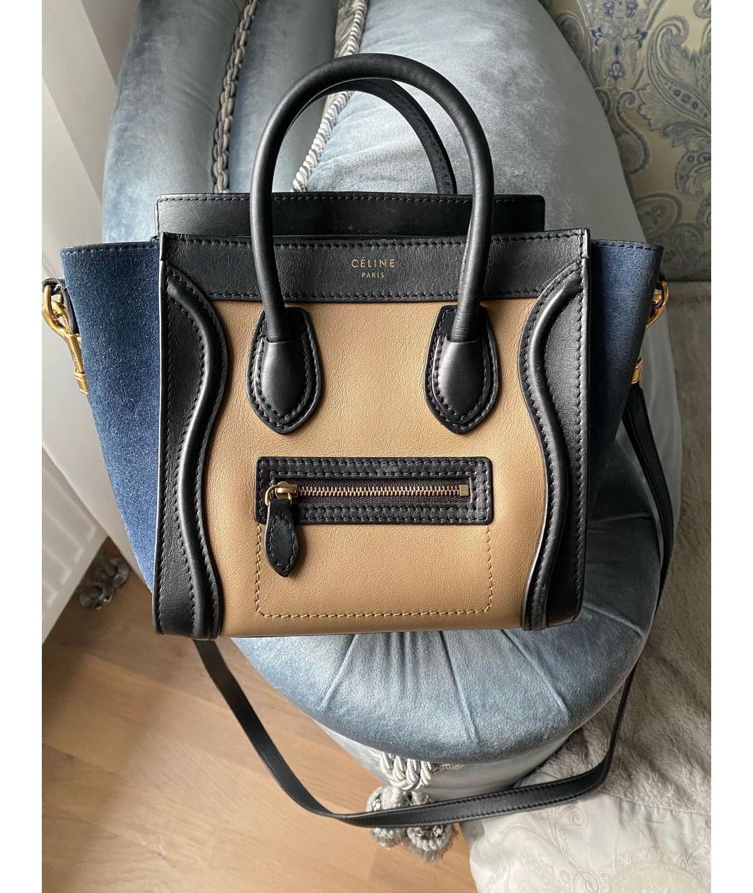 CELINE Мульти кожаная сумка с короткими ручками, фото 5