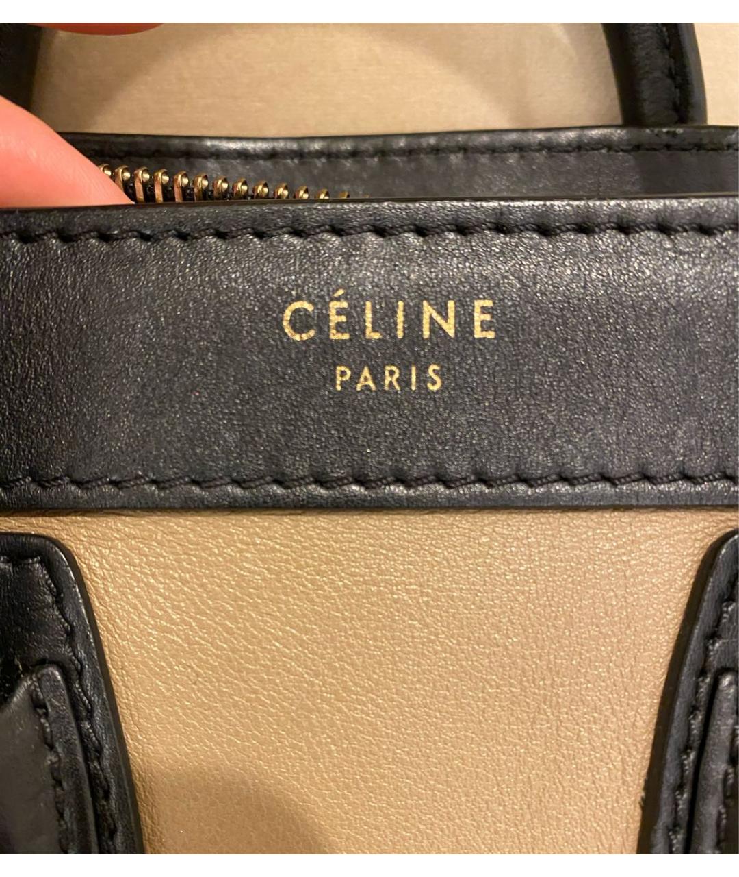 CELINE Мульти кожаная сумка с короткими ручками, фото 4