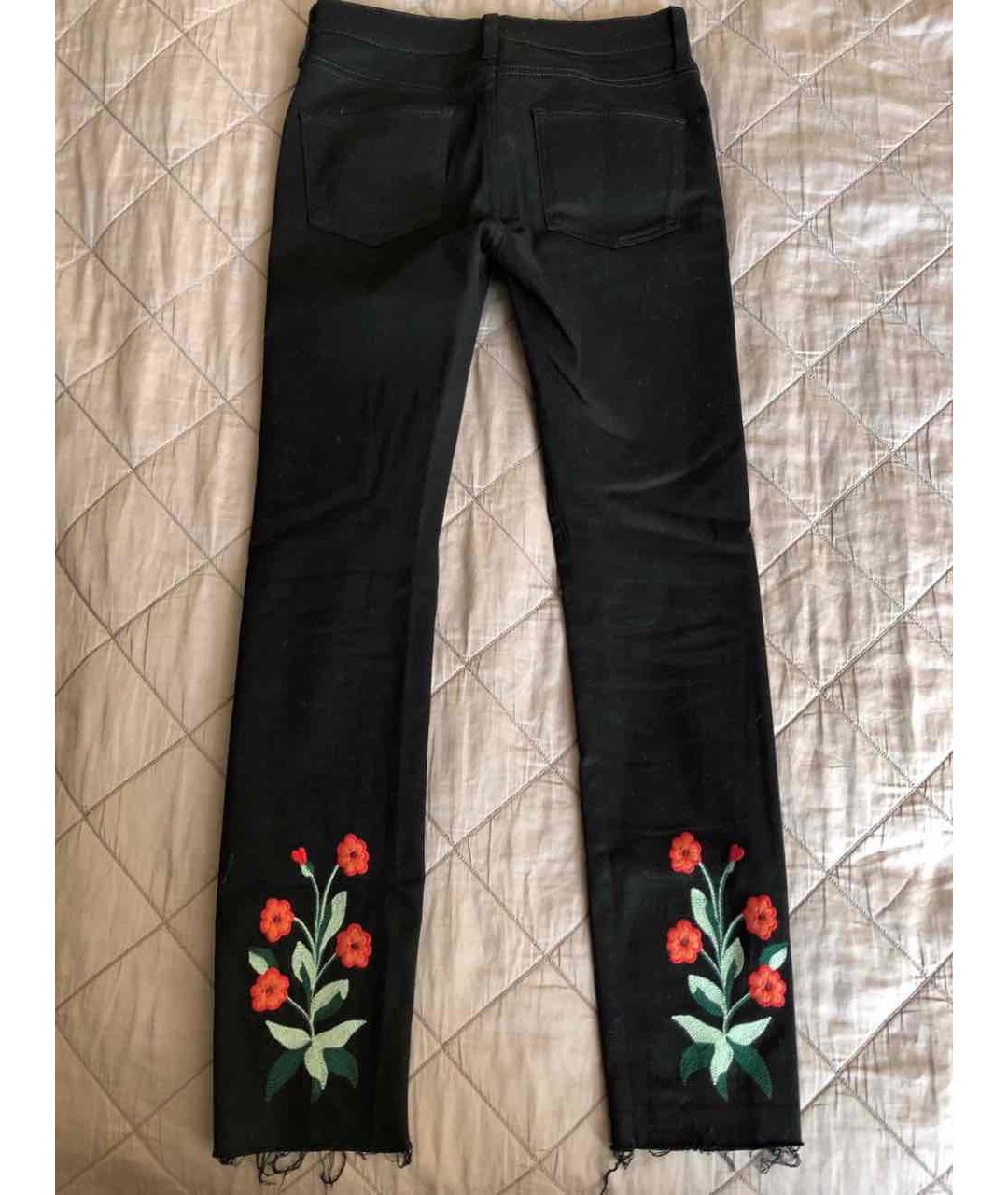 GUCCI Черные хлопко-полиэстеровые прямые джинсы, фото 2