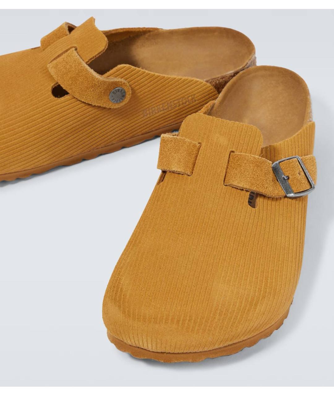 BIRKENSTOCK Горчичные замшевые мюли, фото 4