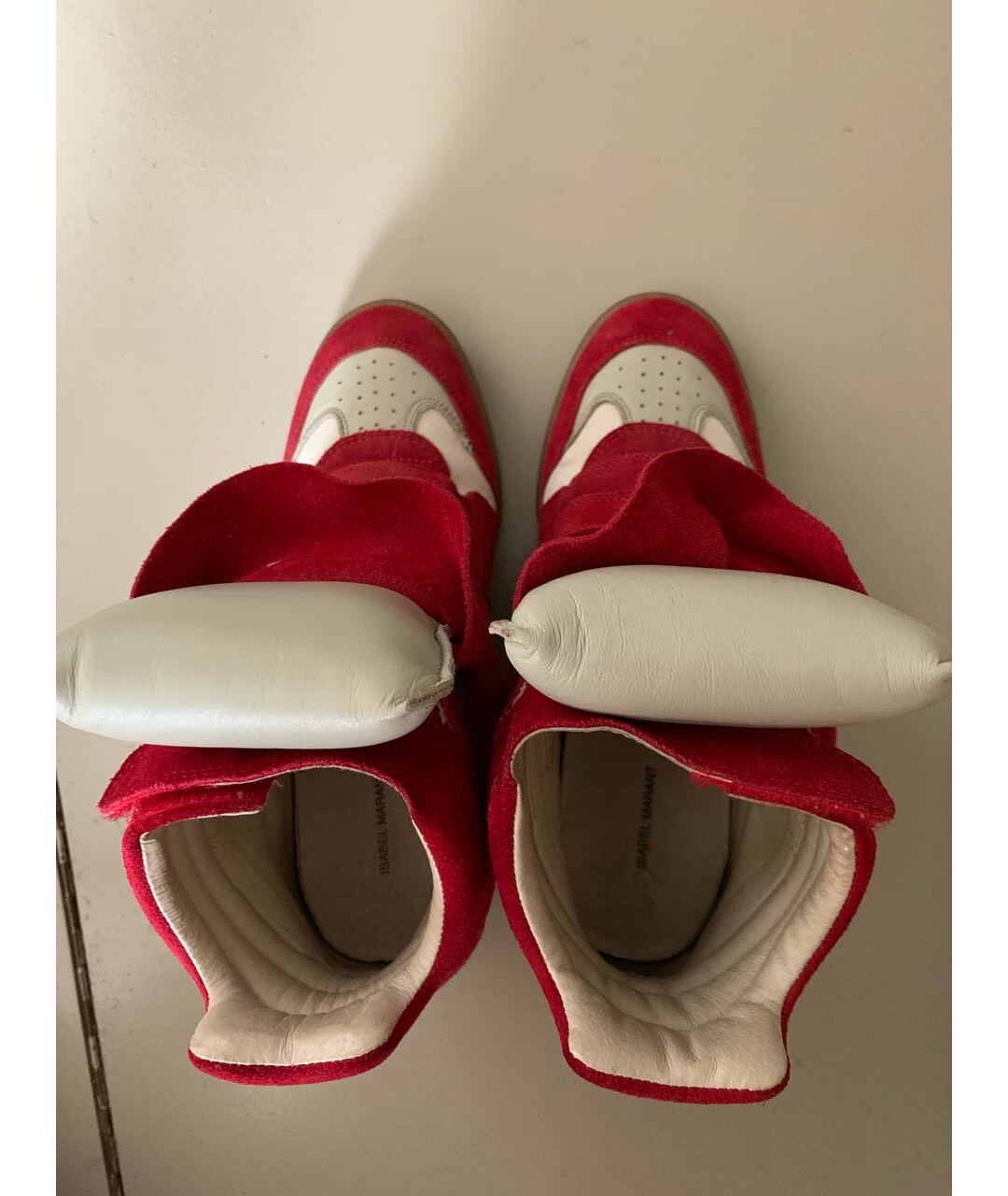 ISABEL MARANT Красные замшевые кроссовки, фото 3