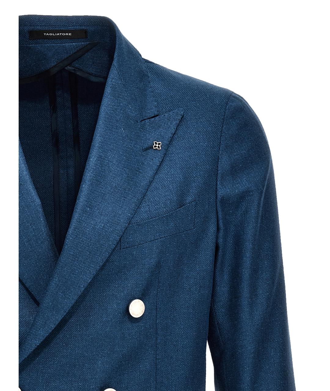 TAGLIATORE Синий шелковый пиджак, фото 3