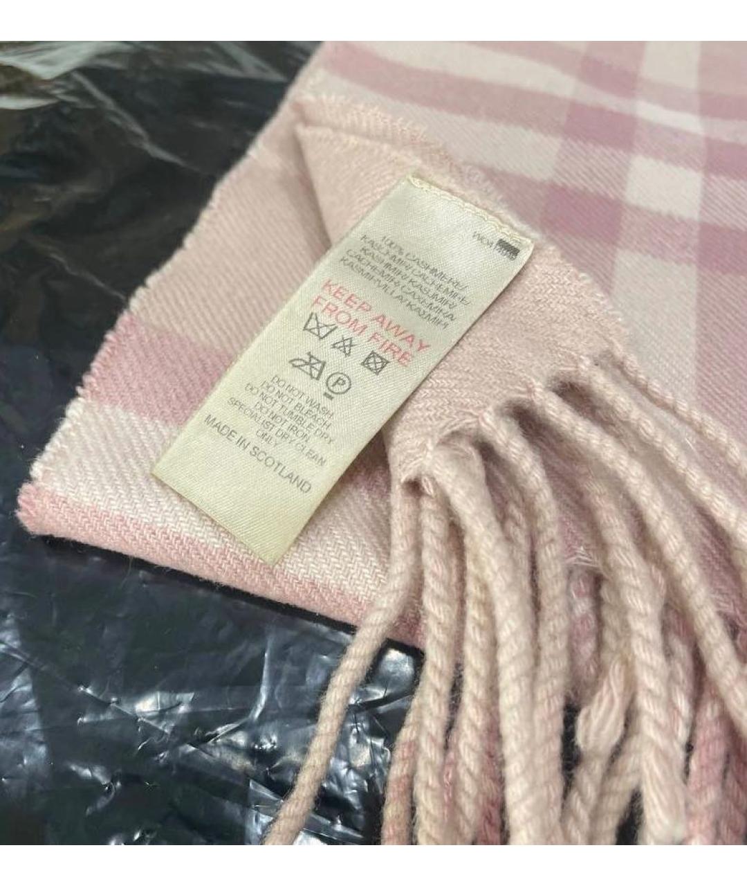 BURBERRY Розовый кашемировый шарф, фото 4