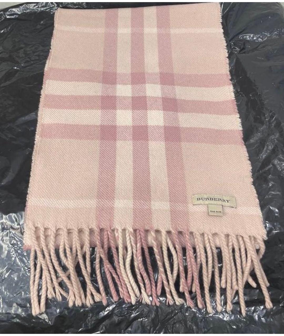 BURBERRY Розовый кашемировый шарф, фото 2