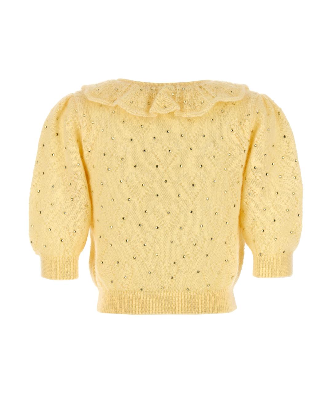 ALESSANDRA RICH Желтый шерстяной джемпер / свитер, фото 2