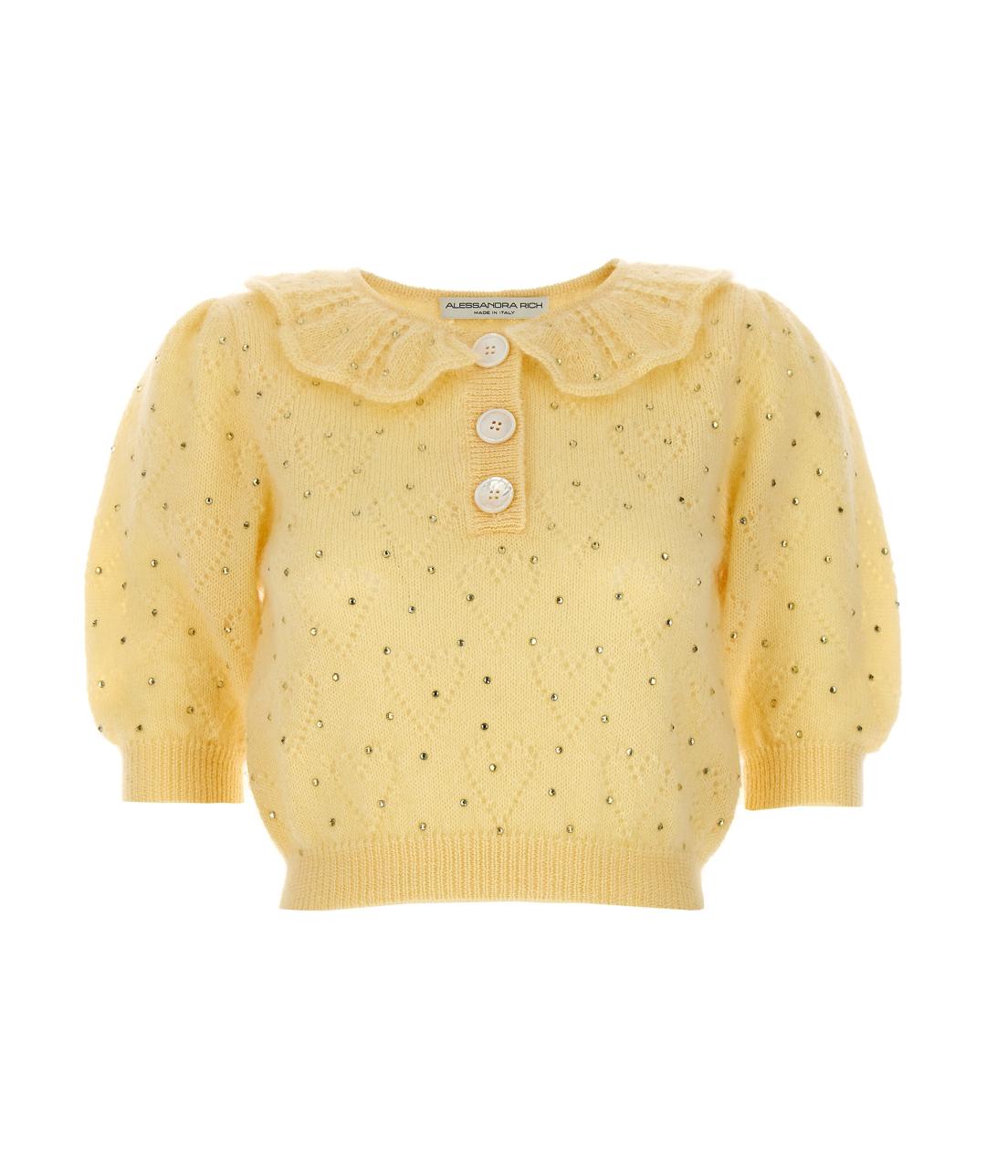 ALESSANDRA RICH Желтый шерстяной джемпер / свитер, фото 1