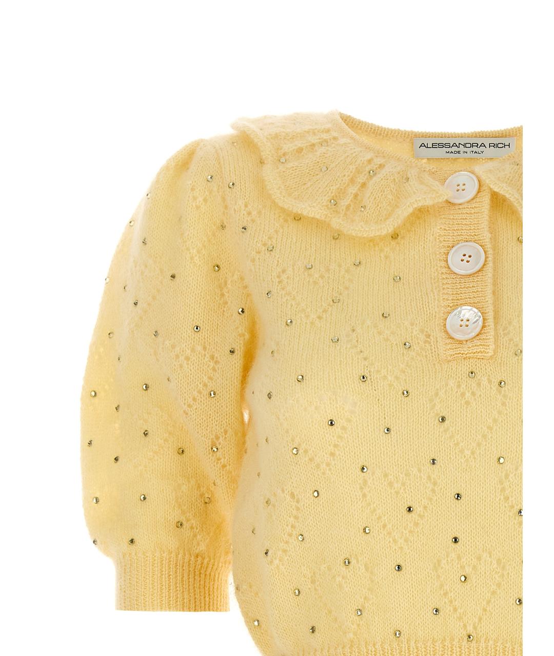 ALESSANDRA RICH Желтый шерстяной джемпер / свитер, фото 3