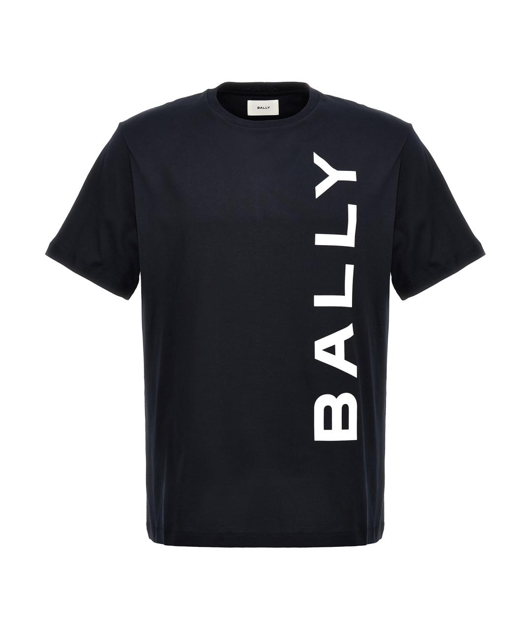 BALLY Темно-синяя хлопковая футболка, фото 1
